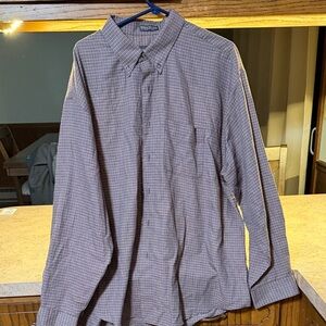 Van Heusen Men's Brown Plaid Button Down Shirt